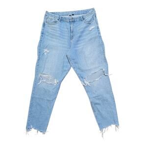 American Eagle Strigid Distressed Curvy Mom Jeans - Size 18 Long